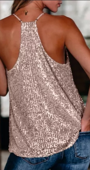 ‼️CLEARANCE PRICE FIRM‼️Pink Sequin Tank🌸 - Picture 2 of 5